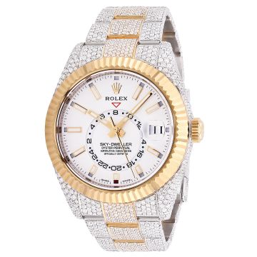 18K Gold/Stainless Steel Men's Rolex Watch | Sky-Dweller | 41 mm | Oyster Bracelet | White Dial