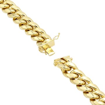 Men's Heavy Solid Cuban Link Chain 14K Yellow Gold