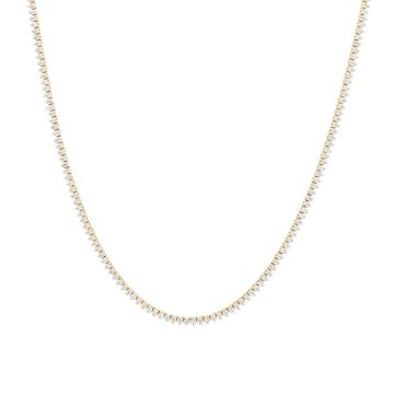 Men's and Women's Diamond Tennis Chain Necklace | 14K Gold | Box Lock Clasp | 14ct