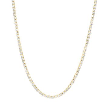 Men's Diamond Tennis Necklace | 14K Gold | Box Lock Clasp | 19ct