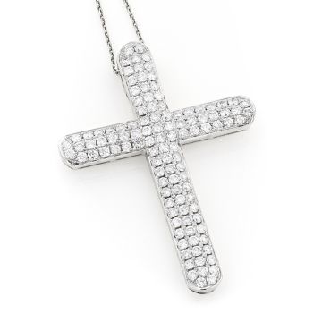 Men's and Women's Diamond Cross Pendant | 14K Gold | 4.06ct