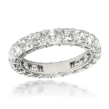 Women's Asscher Diamond Anniversary Eternity Ring | Platinum | VS | 4ct