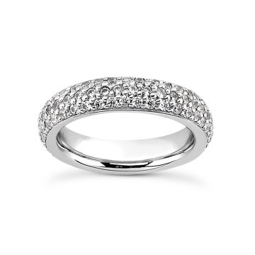 Men's and Women's Platinum Diamond Eternity Ring | Pave Set | 1.2ct