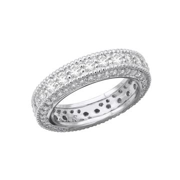 Men's and Women's Platinum Diamond Eternity Ring | Prong Set | 2.06ct