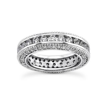 Men's and Women's Platinum Diamond Eternity Ring | Channel Set | 2.9ct