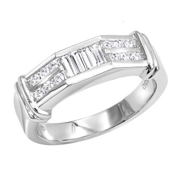 Platinum Natural or Lab-Grown Diamond Wedding Ring for Men 0.62ct