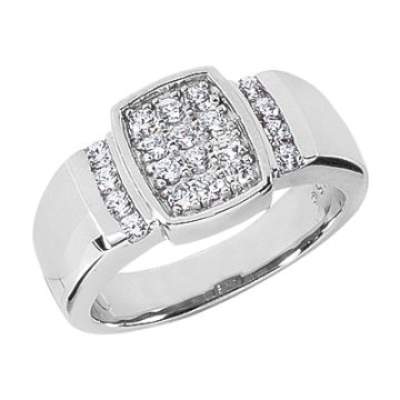 Platinum Natural or Lab-Grown Diamond Ring for Men 0.6ct