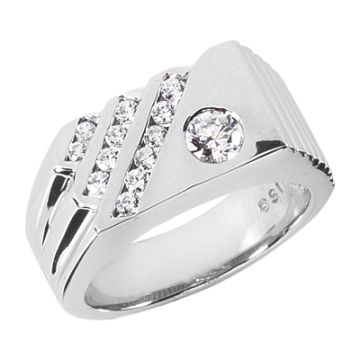 Men's Platinum Diamond Ring | Channel Flush Set | 0.71ct