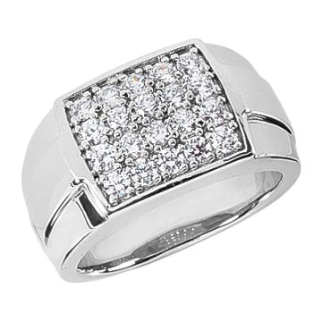 Platinum Natural or Lab-Grown Diamond Ring for Men 2ct