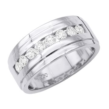 Platinum Natural or Lab-Grown Diamond Wedding Ring for Men 1.5ct