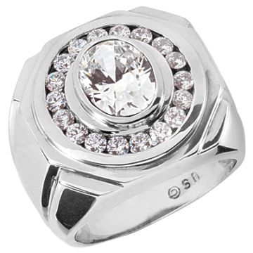 Men's Platinum Diamond Ring | Bezel Channel Set | 2.72ct