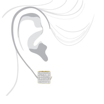 Natural or Lab-Grown Diamond Stud Earrings for Men and Women | Omega Back | 14K Gold | 2.5ct