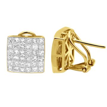 Natural or Lab-Grown Diamond Stud Earrings for Men and Women | Omega Back | 14K Gold | 2.5ct