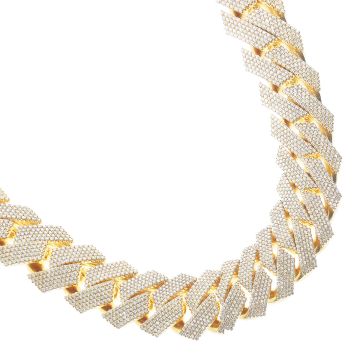 Men's Dianond Solid Cuban Chain 7 14K Yellow Gold