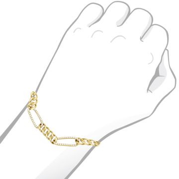 Men's and Women's 14K Gold Diamond Cuban Link Chain Link Bracelet | Pave Set | 1.6ct