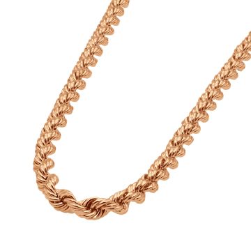 Men's 10k Rose Gold Solid Rope Chain