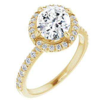 Ruth Women's Oval and Round Lab-Grown Diamond Halo Engagement Ring | 14K Gold | VS1 | 2ct