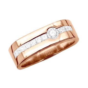 14K Gold Diamond Anniversary Wedding Ring for Men 1ct