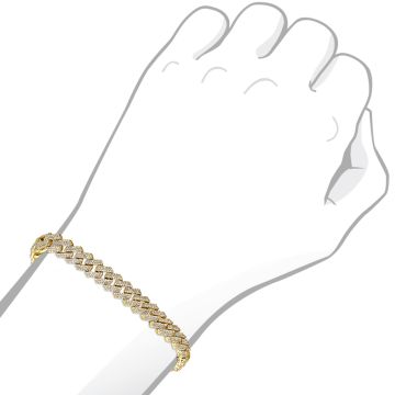 10K Solid Gold Diamond Cuban Link Bracelet for Men | Pave Set | SI | 6ct