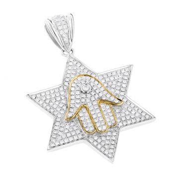 Men's and Women's Diamond Hamsa Hand Pendant | 14K Gold | 1.17ct