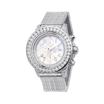 Stainless Steel Men's Breitling Watch | Super Avenger | 50 mm | Diamond Bezel | White Dial