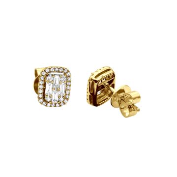 Diamond Stud Earrings for Men and Women | Push Back | 14K Gold | 0.6ct