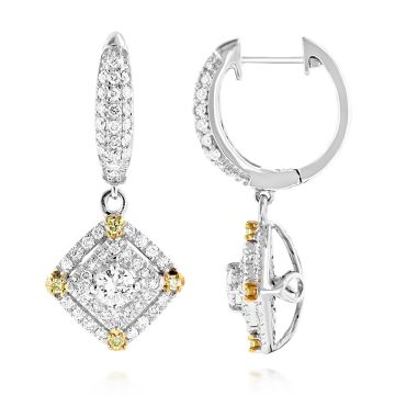 Yellow Diamond Drop Earrings for Women | 14K Gold | 1.1ct