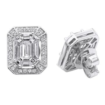 Diamond Stud Earrings for Men and Women | VS | Push Back | 18K Gold | 2.5ct