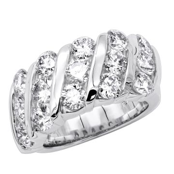 Women's Round Diamond Anniversary Right Hand Wedding Ring | 18K Gold | VS | 3ct