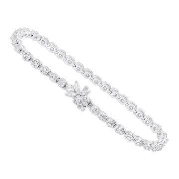 Women's 18K Gold Diamond Tennis Bracelet | Prong Set | 6ct