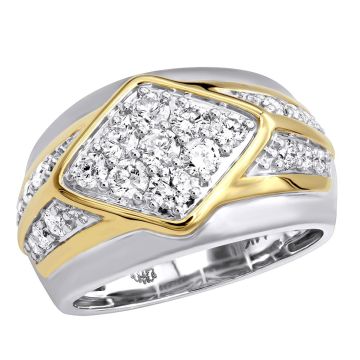 Men's 14K Gold Diamond Wedding Ring | Prong Set | 1.6ct