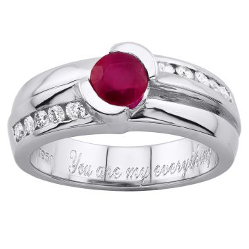 Ruby Diamond Signet Statement Ring for Men | 1.5ct | Channel Set