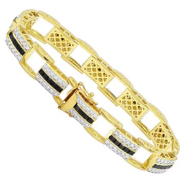 Men's and Women's 14K Gold Diamond Bracelet | Pave Channel Set | 8ct