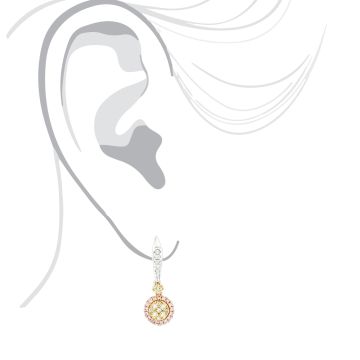 Women's Round Diamond Drop Earrings | 14K Gold | 1ct