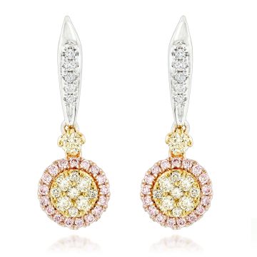 Women's Round Diamond Drop Earrings | 14K Gold | 1ct