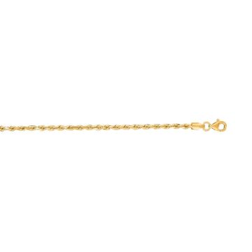 Men's 14K Gold Chain Solid Yellow Gold Diamond Cut Rope Chain