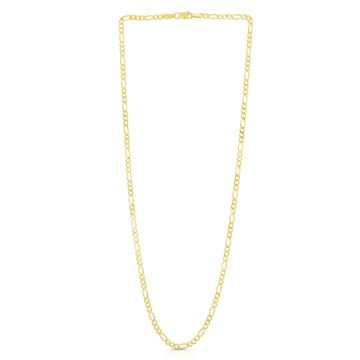 Men's Gold Chain Solid Diamond Cut Figaro Chain 10K Yellow Gold