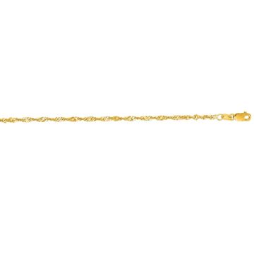 Men's Gold Chain Solid Diamond Cut Singapore Chain 10K Yellow Gold