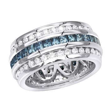 Men's and Women's Blue Diamond Ring | 14K Gold | SI | 2.64ct