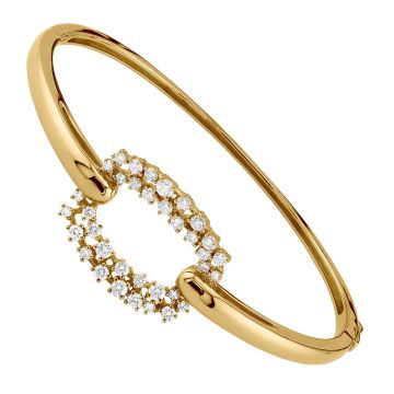 Women's 14K Gold Diamond Bangle Bracelet | Prong Set | 1.3ct