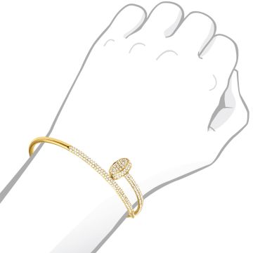 Women's 10K Gold Diamond Bangle Bracelet | Pave Set | 3ct