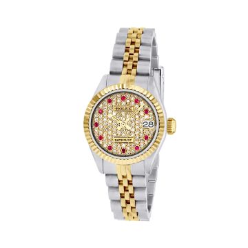 Gold/Stainless Steel Women's Rolex Watch | Datejust | 26 mm | Jubilee Bracelet | Gold Tone Dial