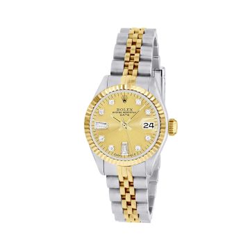 Women's Gold/Stainless Steel Two-Tone Watch | Rolex Datejust 26 mm | Dot | Gold Tone Dial