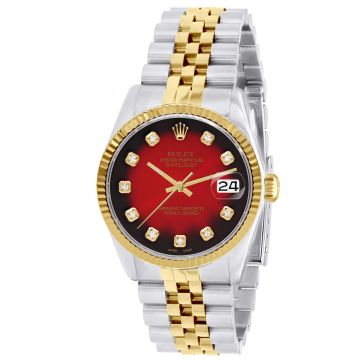 Gold/Stainless Steel Women's Rolex Watch | Datejust | 36 mm | Jubilee Bracelet | Dark Red Dial